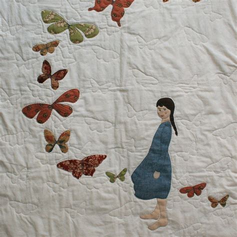 Miss Butterfly appliqué quilt pattern with full by JanetClare