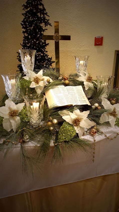 Church christmas decorations, Christmas church, Church decor