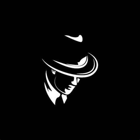 Silhouette d'un homme dans un logo de chapeau | Vecteur Premium