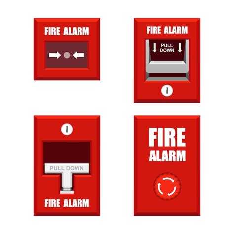 Premium Vector | Set of fire alarms illustration isolated on white background