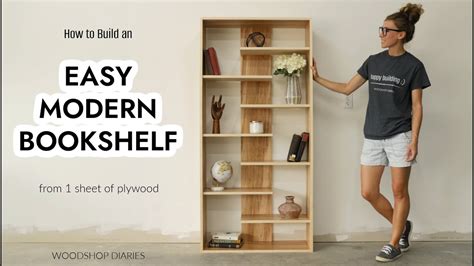 EASY DIY Modern Bookshelf | Made from 1 Sheet of Plywood - YouTube