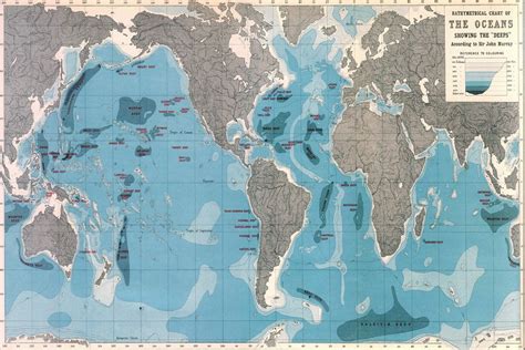 Europe Map with Oceans World Ocean Depths Map Wallpaper Mural Home World Map | secretmuseum