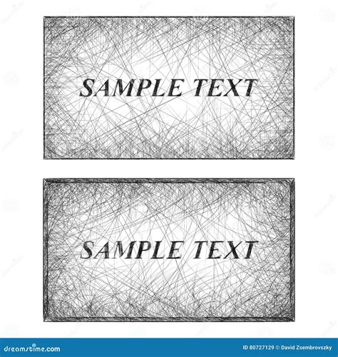 Monochrome Line Art Business Card Templates Stock Vector - Illustration of drawing, address ...