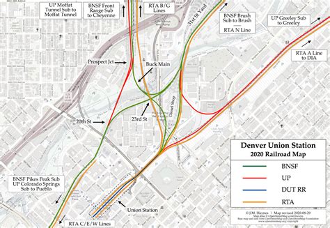 Denver Union Station Area Railroad Map