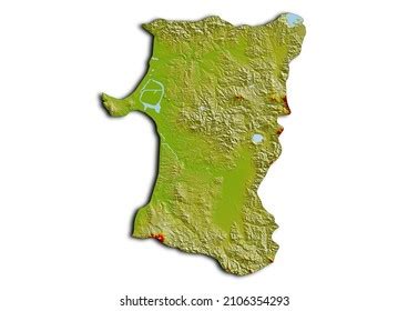 Akita Prefecturejapan Map Shaded Relief Map Stock Illustration 2106354293