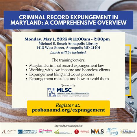 Criminal Record Expungement in Maryland – Pro Bono Resource Center of ...