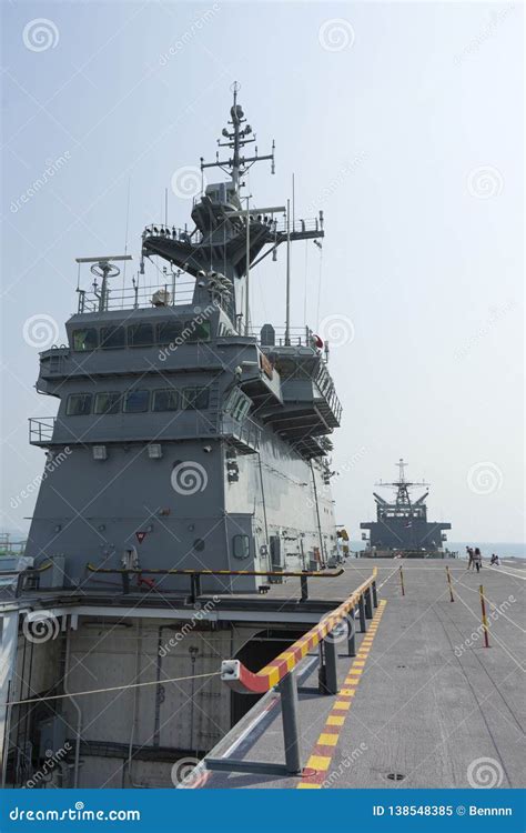 View of the HTMS Chakri Naruebet Ship with Bluesky Editorial Image - Image of control, chambray ...