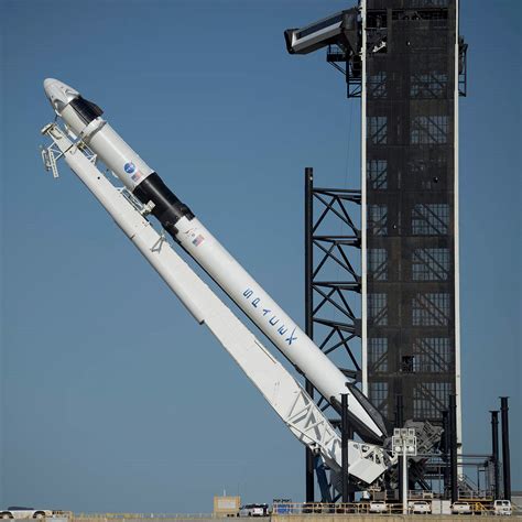 SpaceX Crew Dragon Meets Falcon 9 and Goes Vertical at Launch Pad for ...