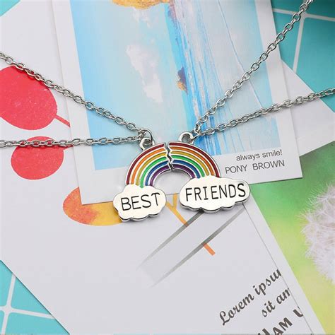 2 Piece Set Fashion Best Friend Couple Pendant Necklace Jewelry – Atom ...