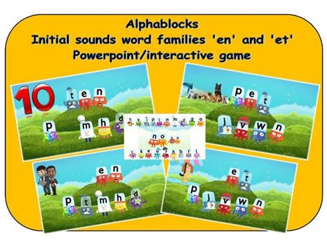 Alphablocks - word family 'en' and 'et' initial sound game/powerpoint - phonics | Teaching Resources