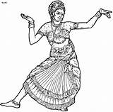 Folk Dances Of India Coloring Pages Bharatanatyam Dance Page  sketch template