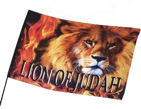 Lion of Judah Fire Black Font Worship Flags | High Praise Banners