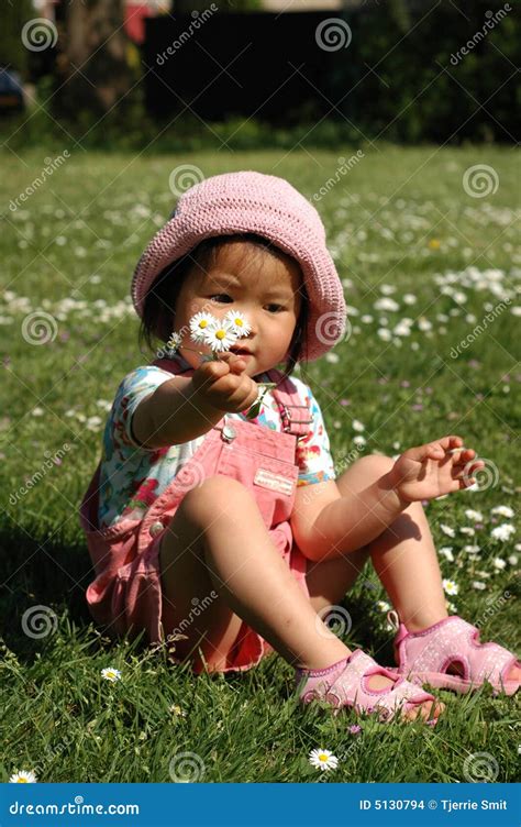 Little Girl Sitting on the Grass Stock Photo - Image of grass, sweet: 5130794