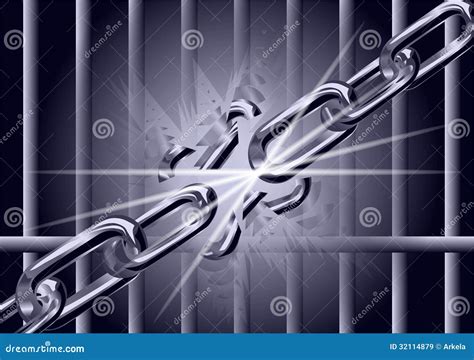 Chain is broken stock vector. Illustration of overcome - 32114879