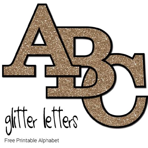 Free Printable Gold Glitter Letters - Make Breaks