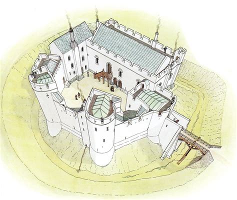 Grosmont Castle Reconstruction Wales 1360 AD | Castle illustration, Castle art, Castle