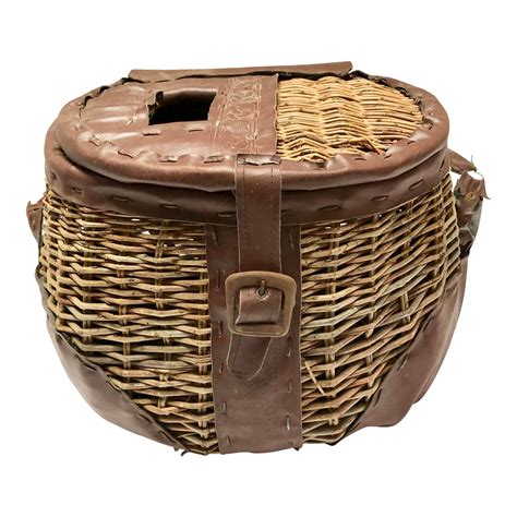 1940s Vintage Handcrafted Creel Fishing Basket | Chairish