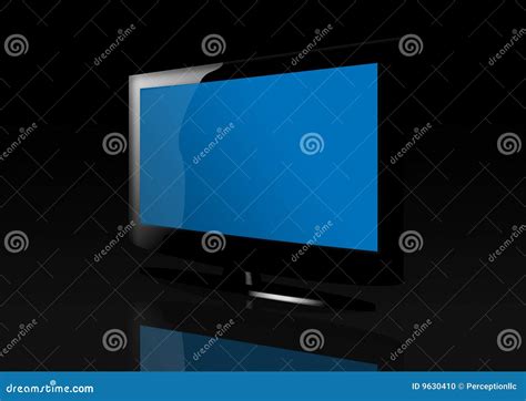 Glossy Blue Flat Screen TV Stock Photo - Image: 9630410