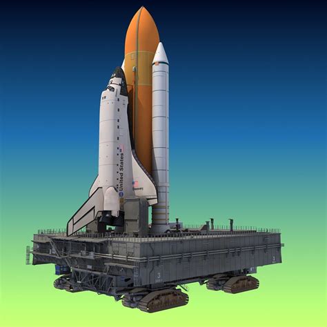 nasa crawler launch space shuttle 3d model