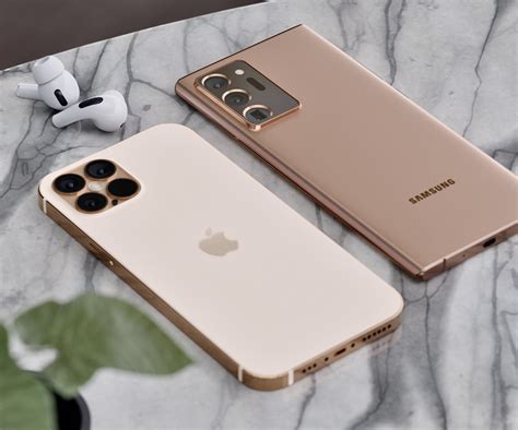 iPhone 12 Pro Max in Premium Gold Finish Sits Next to Mystic Bronze ...