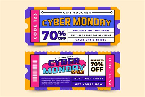 Cyber Monday voucher or coupon design template is easy to customize ...