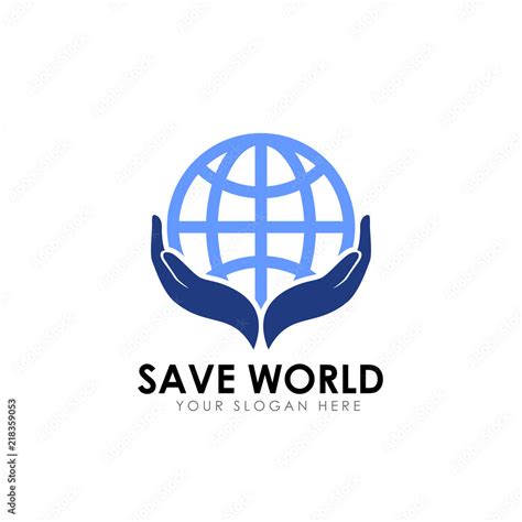 save world logo design. earth care logo design template Stock Vector ...