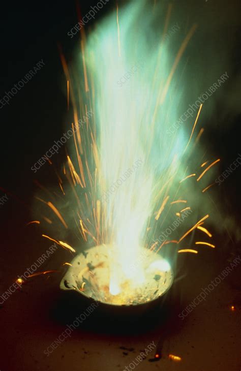 Explosive combustion of ammonium nitrate - Stock Image - A510/0130 - Science Photo Library