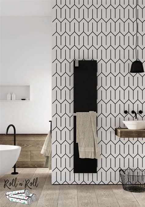 Geometric Pattern Wallpaper Black and White Minimalist - Etsy