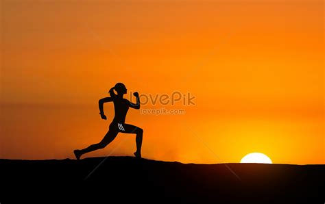 Running in the sunset creative image_picture free download 401680988_lovepik.com