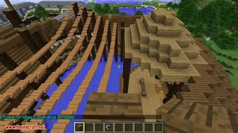 Rope Bridge Mod 1.16.5/1.15.2 (Grappling Gun, Custom Bridges) - 9Minecraft.Net