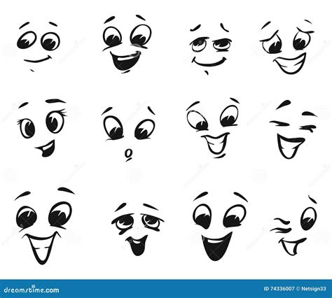 Happy Smiling and Laughing Cartoon Faces Stock Vector - Illustration of ...