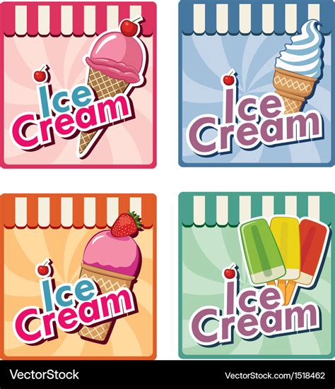 Ice cream label Royalty Free Vector Image - VectorStock