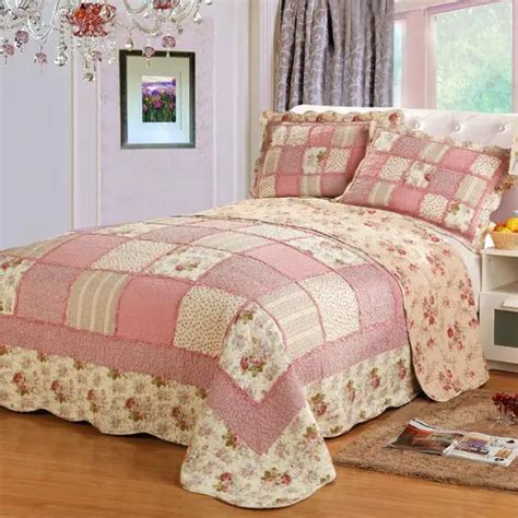 Pastoral Style 100% Cotton Quilt Sets Floral Printed Patchwork ...