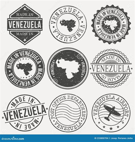 Venezuela Set of Stamps. Travel Stamp. Made in Product. Design Seals ...