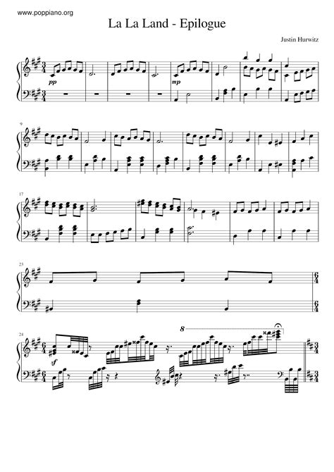 La La Land - Epilogue | Sheet Music | Piano Score Free PDF Download ...