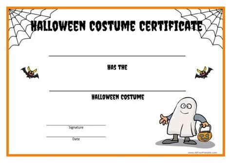 Halloween Costume Certificate - Free Printable | Unique halloween ...