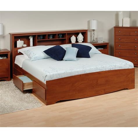 Platform Storage Bed w/ Bookcase Headboard - From $406.60 to $1237.99 ...