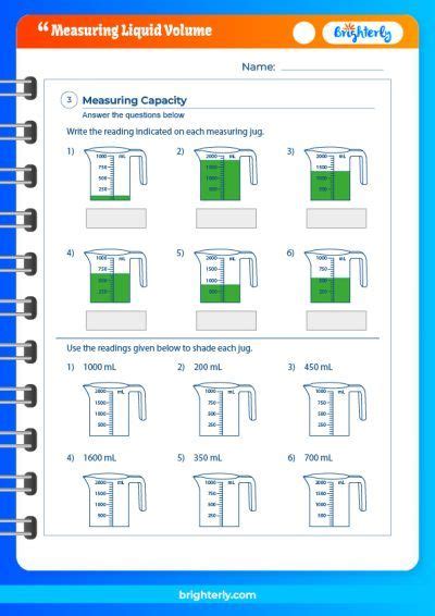 Free Measuring Liquid Volume Worksheets [PDF] Brighterly