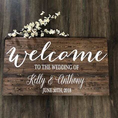 Wedding Welcome Sign / Rustic Wood Wedding Sign / Rustic Wedding Decor ...