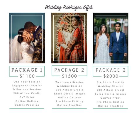 Wedding Photography Packages Price List Template | PosterMyWall