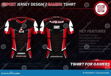 Esport Jersey Design with Dummy Logo and Sponsorship Stock Vector - Illustration of player ...