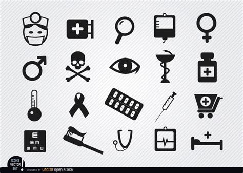 20 Medicine Symbol Icons Vector Download