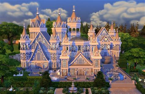 Base game fantasy castle | The sims 4 lots, Sims 4 house building, Sims building