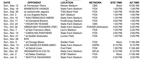 2021 Arizona Cardinals Schedule Released