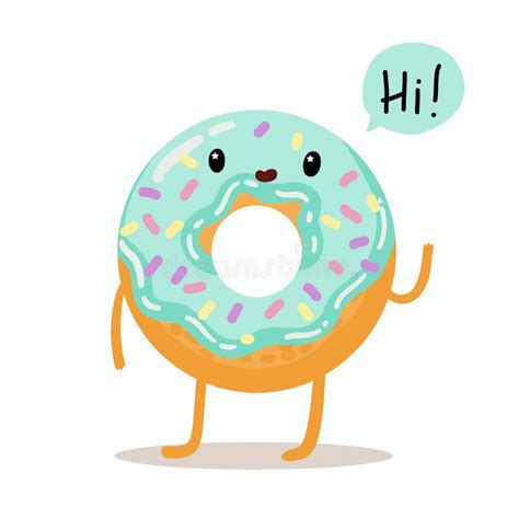 Illustration Of Cute Kawaii Donut. Stock Vector - Illustration of ...