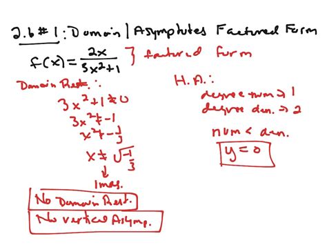 Finding domain/asymptote so far rational function factored form | Math ...