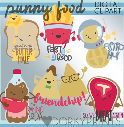 Food Puns Clipart personal and Limited Commercial Use Funny Food Pun ...