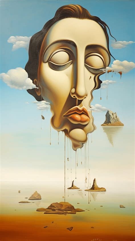 Surrealistic Salvador Dali Inspired Portrait: Floating Man's Head Over ...