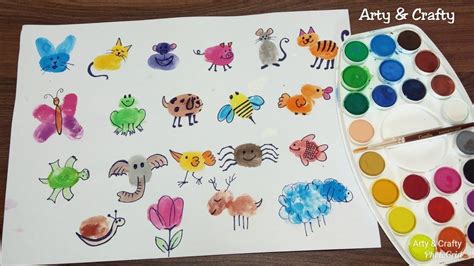 Finger Painting Art | Easy Thumb Painting Animals | Summer Fun ...