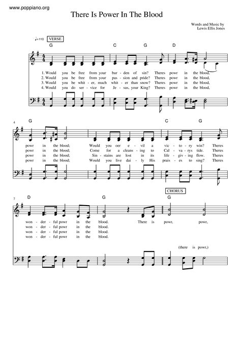 Spiritual-There Is Power In The Blood Sheet Music pdf, - Free Score Download ★